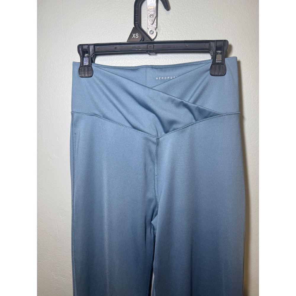Aeropostale Womens XS Crossover‎ High Waist Flare Yoga Pants Dusty Blue Athletic - Picture 2 of 8